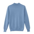 thumbnail image 4 of Sweaters for Women Long Sleeve Crew Neck Soft Warm Pullover Tops Lightweight Knit Sweater Blue L, 4 of 5