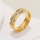 thumbnail image 1 of Anillo De Titanio De 6mm Unisex De Color Oro Plata Con Anillos De Acero Inoxidable De Diamantes De Imitación Para Mujeres Hombres Joyería Clásica 5040, 1 of 4