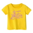 thumbnail image 4 of Toddler Easter Outfit Girls T-Shirts Short Sleeve Easter Egg Print Casual Crewneck Basic Tees Trendy Clothes for Girls 2-3 Years, 4 of 4