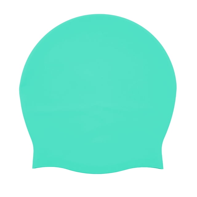 Oversized Silicone Swim Cap Green Large Head Fit Swim Cap Hair Protection Waterproof Swim Cap Elastic Hair Cover Swim Training Silicone Cover Breathable Swimming Accessory Green