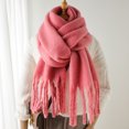 thumbnail image 3 of Grofry Women Fall Scarf Elastic Thickened Tassel Decor Warm Soft Cozy Wide and Long Neck Shawl, 3 of 7