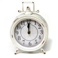 thumbnail image 1 of Home Roots Beddings 329355 Vintage Metal Table Clock, White, 1 of 1