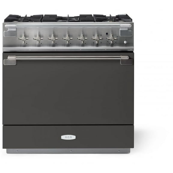 Aga Ael361df Elise Series 36" Wide 4.5 Cu. Ft. Free Standing Dual Fuel Range - Slate