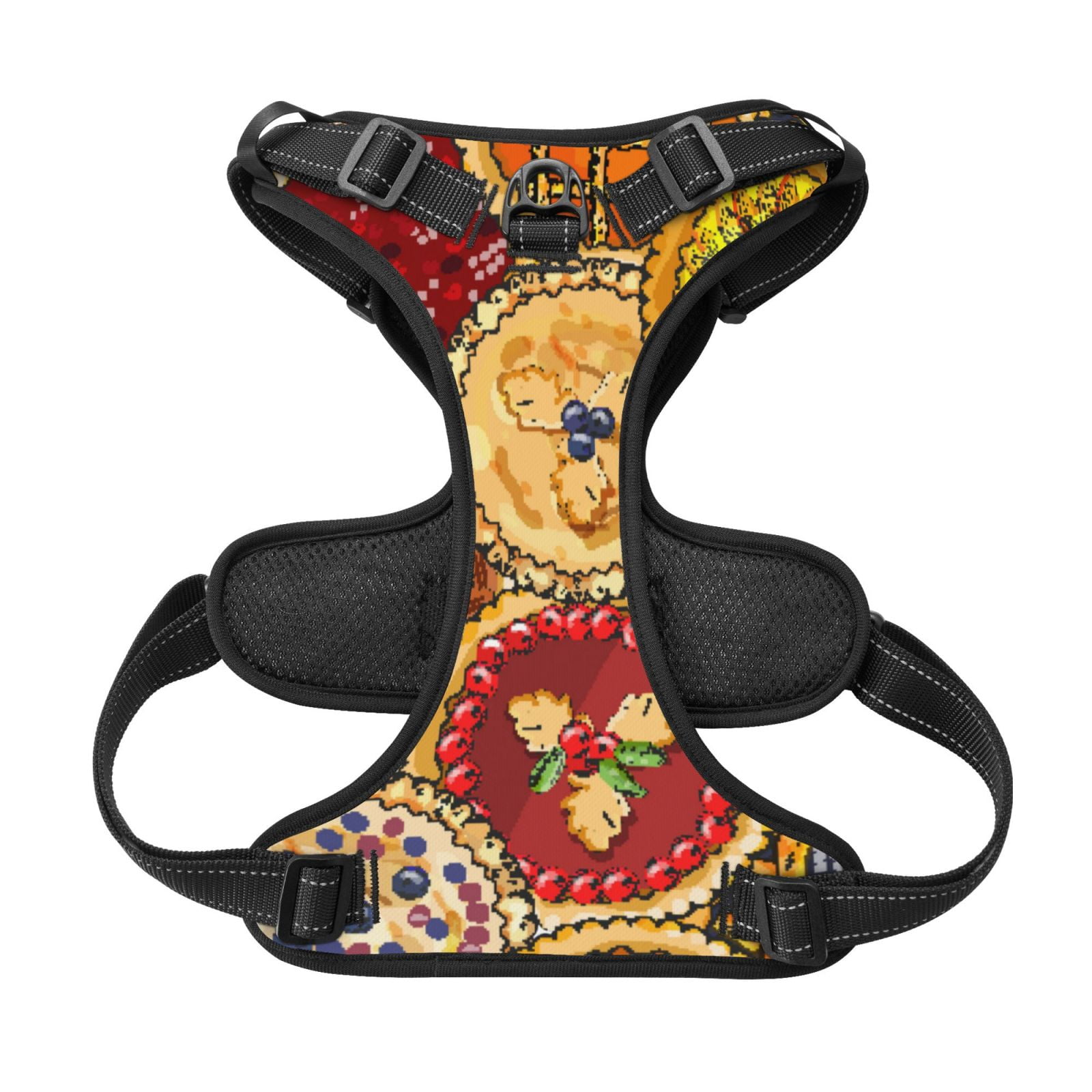 Kdxio Pies Print No Pull Dog Harness Adjustable Reflective Oxford Easy Control Medium Large Dog Harness for Training and Everyday-Medium