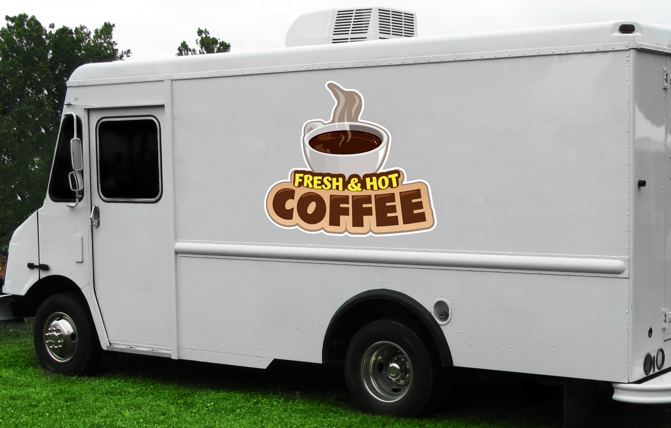 SignMission 16 in. Fresh Hot Coffee Concession Decal Sign - Cart Trailer Stand Sticker Equipment