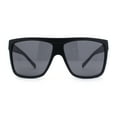 thumbnail image 2 of SA106 Limo All Black Flat Top Oversize Gangster Rectangle Sunglasses Matte Black, 2 of 4