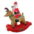thumbnail image 2 of 4.75' Pre-Lit Red Inflatable Rocking Reindeer and Santa Outdoor Christmas Yard Decor, 2 of 3