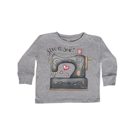

Inktastic Love to Sew Sewing Machine Gift Toddler Boy Girl Long Sleeve T-Shirt