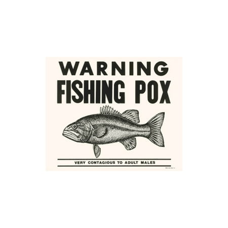 

Warning Fishing Pox Porcelain Refrigerator Magnet