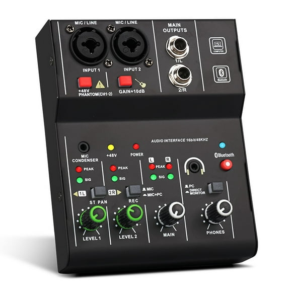 Lefu 2Channels Audio Interface Sound Card Console For Guitar Recording Studio Singing