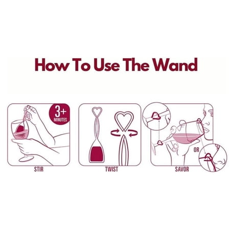 PureWine Wand Technology Histamine and Sulfite Filter, Purifier Alleviates Wine Allergies, Stir Stick Aerates Wine, from Grand Fusion.