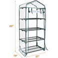 thumbnail image 4 of Mini Greenhouse Cover Replacement, 4 Tier Outdoor Portable Transparent PVC Hot House Cover with Zippered Cover (NO Iron Frame), 4 of 7