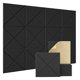 thumbnail image 1 of Paneles acústicos adhesivos, paquete de 12, paneles de espuma acústica, paneles de aislamiento acústico de pared, resistentes al fuego, color negro, 1 of 5