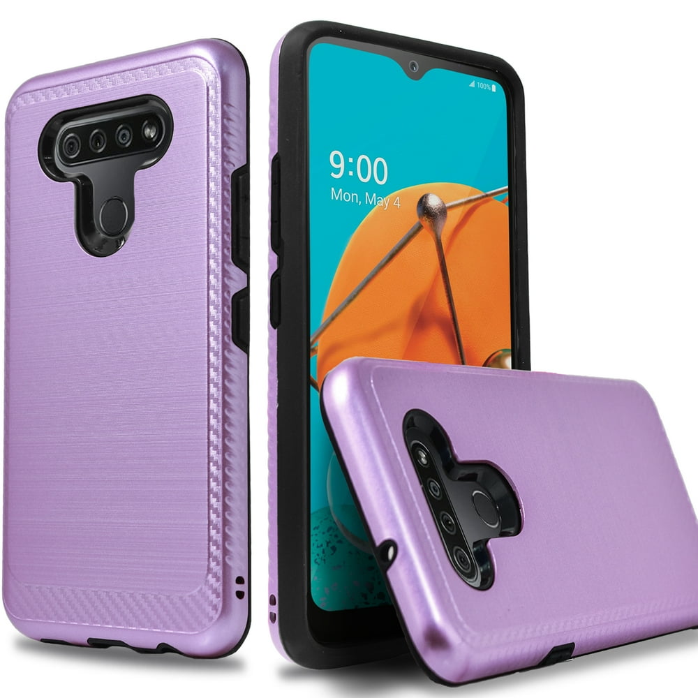 LG K51 Phone Case, 2Piece Style Hybrid Shockproof Hard Case Cover