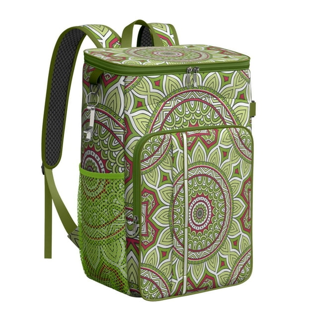 Abstract Spiritual Zen Mandala Insulated Cooler Backpack - 20L Durable Lunch Bag for Workers & Students