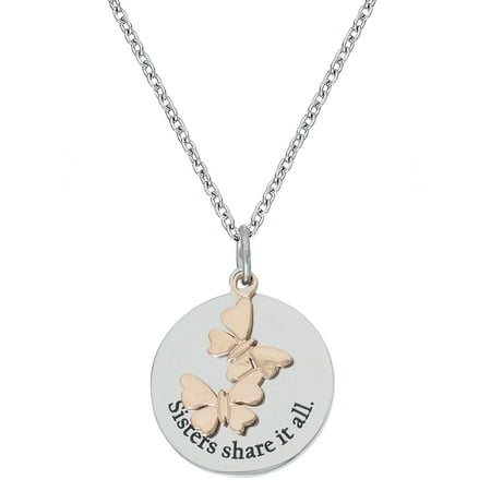 Connections from Hallmark Pendant in Pink, Stainless Steel, Includes Gift Box, 18” + 2” Extender