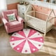 thumbnail image 1 of Alfombra Redonda Jinchan Carrusel Fucsia 150 cm Lavable para Niños, 1 of 9