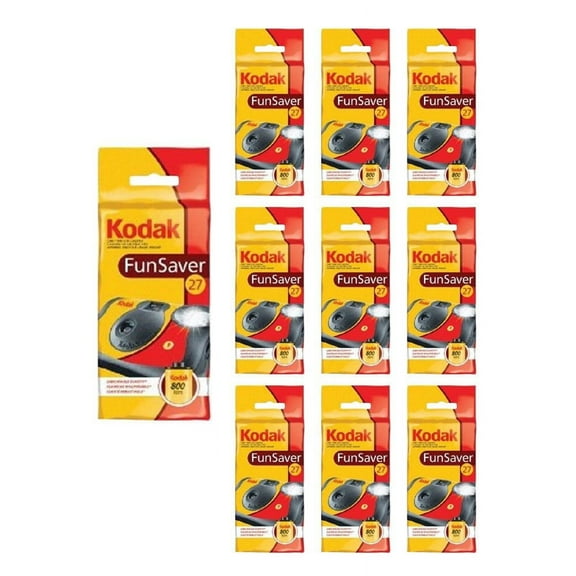 10x Kodak Appareil Photo Jetable FunSaver Flash Film 35mm Usage Unique