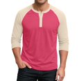 thumbnail image 3 of Men’s Athletic Cotton Baseball T-Shirt Three Quarter Sleeve Casual Top, 3 of 8