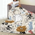 thumbnail image 6 of Cauagu Hand Drawn Animals Pattern Flannel Bed Blankets,Fleece Blanket Comfortable Air Conditioning Blanket for Sofa Bed Travel Couch & Living Room -40"x30", 6 of 8