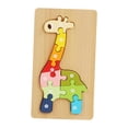thumbnail image 4 of Rompecabezas de madera, juguetes Montessori para el desarrollo de viajes en edad preescolar, juguetes para niños, juguetes para niños y niñas, regalos Jirafa CUTICAT Rompecabezas de madera, 4 of 8