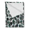 thumbnail image 2 of Leaves Soft Flannel Fleece Throw Blanket, Dotted Background with Foliage Pattern with Black Stripes Nature, Cozy Plush for Indoor and Outdoor Use, 50" x 70", Pale Green Slate Blue, by Ambesonne, 2 of 5
