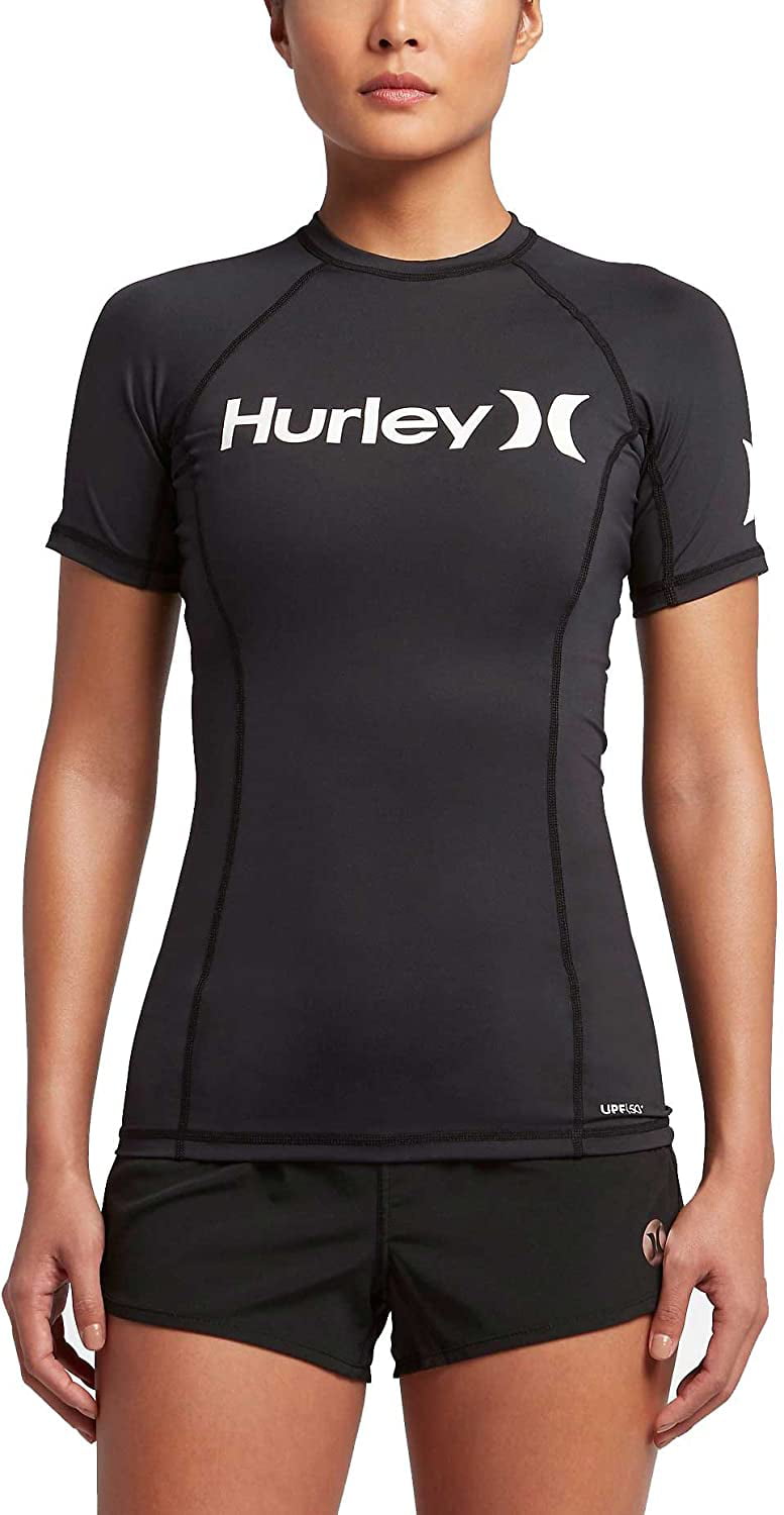 Hurley Mens One & Only Stars and Stripes Short Sleeve Sun Protection Rashguard Shirt 