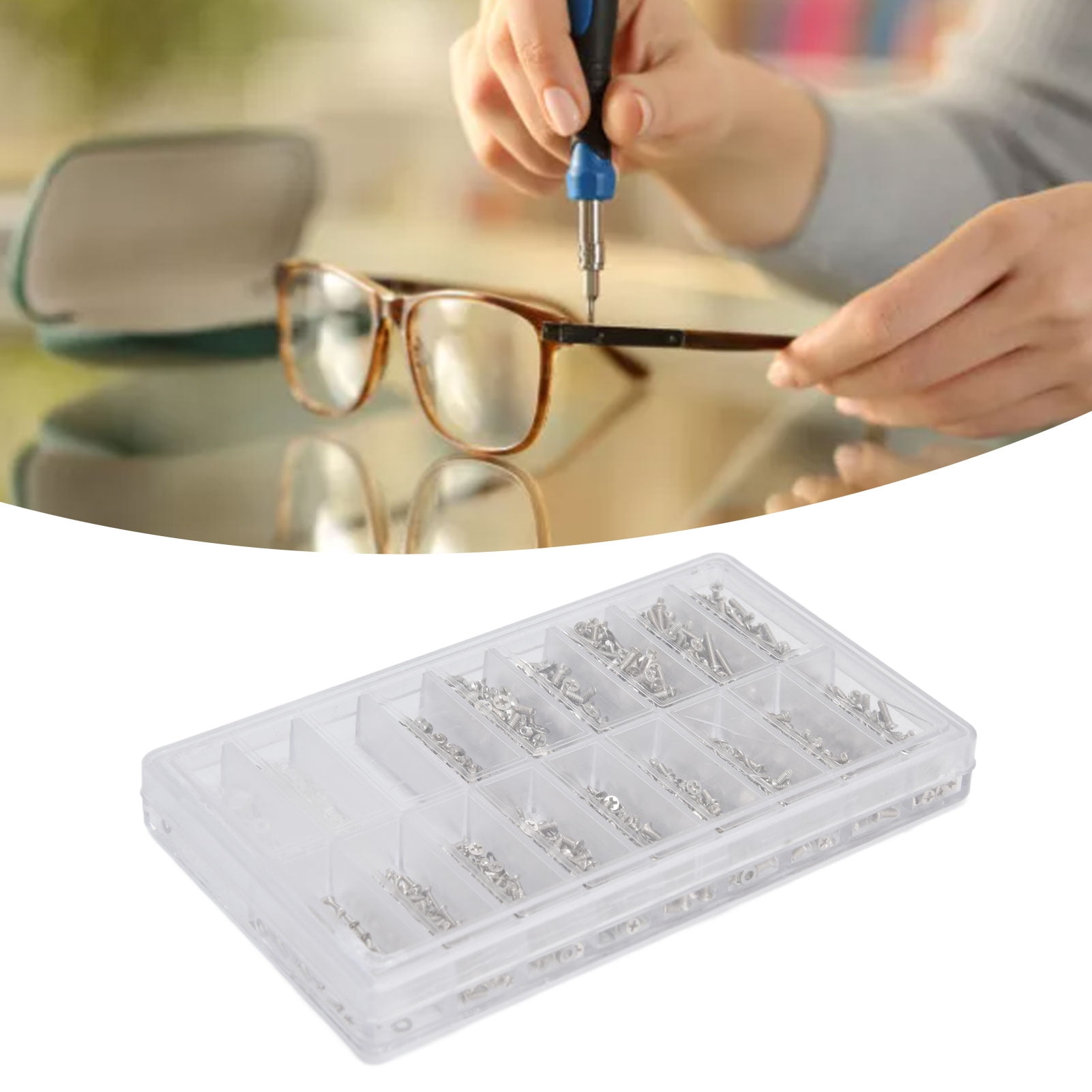 Tebru Eyeglass Screws Kit,Eyeglass Screws,1000pcs Eyeglasses Repair Kit Professional Eyeglass