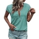 thumbnail image 3 of Camisa De Encaje Con Cremallera De Manga Corta, Top De Manga Corta De Encaje Con Cuello En V Fácil De Combinar Elástico Transpirable Casual Para Vacaciones Día Festivo ANGGREK Otros, 3 of 6