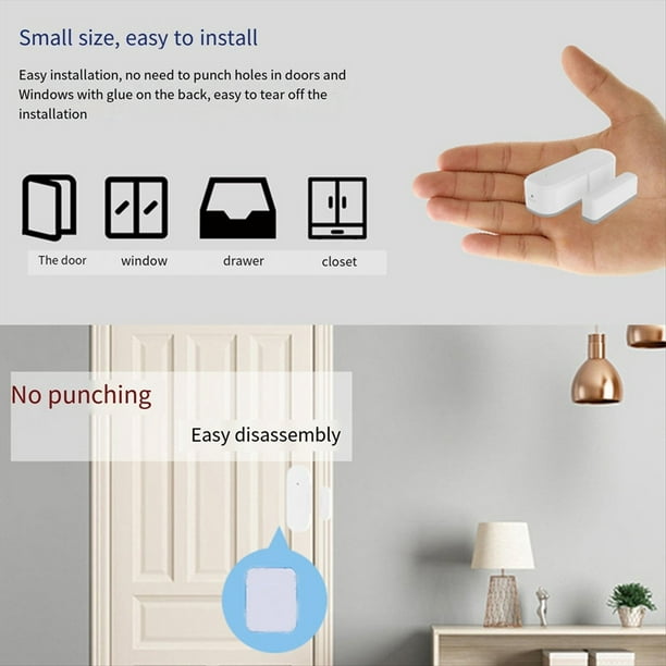 Sensores de Ventana de Puerta Tuya Zigbee Sensor de Puerta Magnético Inalámbrico Smart Life Control de Aplicación Remota