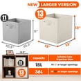 thumbnail image 2 of PinkSheep Collapsible Fabric Cube Storage Bins, Foldable Storage Cubes Organizer Bins Basket(13" x 13"), Beige, 6 Pack, 2 of 11