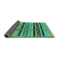 thumbnail image 2 of Ahgly Company Indoor Round Solid Turquoise Blue Modern Area Rugs, 5' Round, 2 of 4