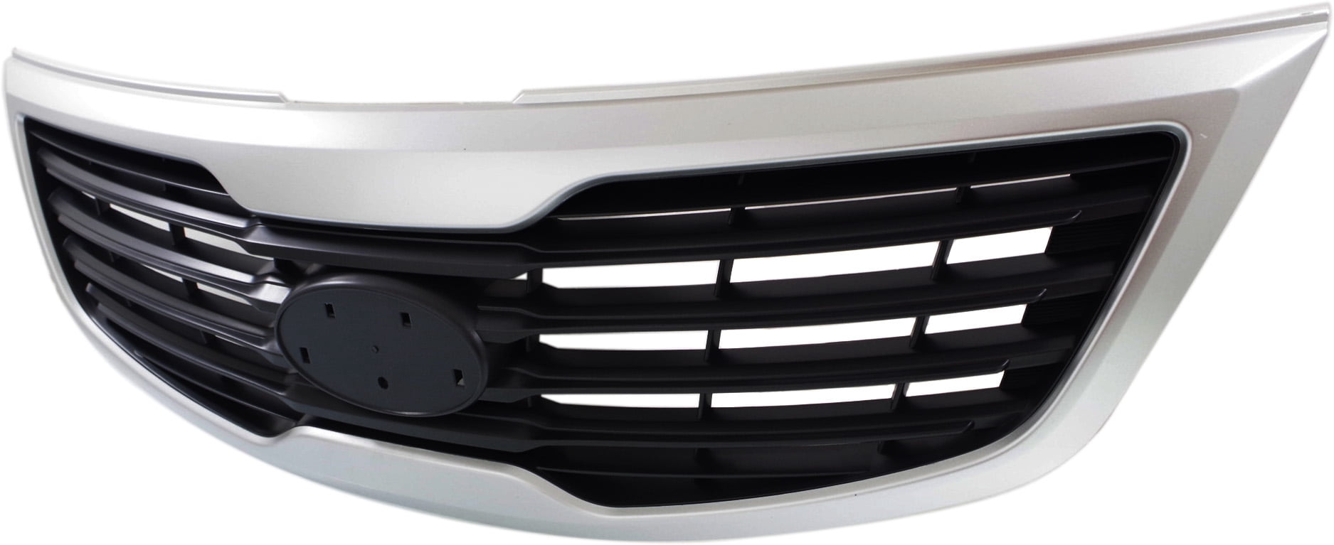 Grille Assembly Compatible With 2011-2012 Kia Sportage Silver Shell with Black Insert