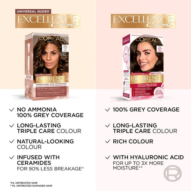 L'OREAL EXCELLENCEヘアトリートメント3 　40g✖️44個 L'Oréal Paris Excellence Créme Permanent Hair Color, 3 Natural