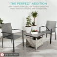 thumbnail image 5 of Best Choice Products Set of 2 Wicker Chairs, Stackable Outdoor Dining Furniture w/ Armrests - Taupe, 5 of 7