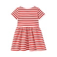 thumbnail image 3 of HILEELANG 2-8 Toddler Girls Red White Stripe Strawberry Summer Play Dress Size 2T, 3 of 8