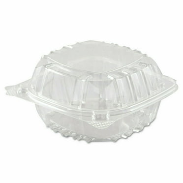 Dart C57PST1 Clear 6" Seal Hinged-Lid Plastic Containers For Cake & Snacks 250 Count