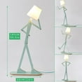 thumbnail image 3 of Unique Mini Wood Floor Lamp for Living Room Bedroom Office Farmhouse - Cute Corner Decorative Reading Standing Light Creative Swing Arm Arc Design Gift for Kids Room (Green Mini), 3 of 15
