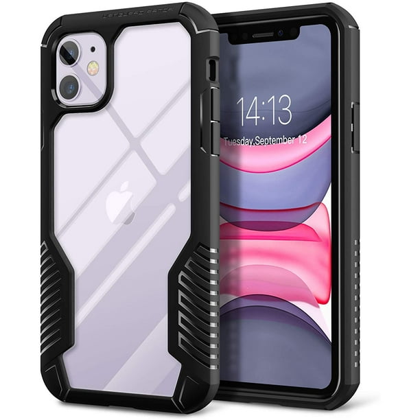 AIMTYD Vanguard Armor Compatible with iPhone 11 Case 6.1 inch Swisper Series Compatible with Apple Watch Band Series 6 5 4 SE 44mm with Case Black