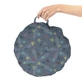 thumbnail image 2 of Floral Round Floor Cushion with Handle, Abstract Grunge Flower Sketch Ornament in Dark Tones Illustration Pattern, Pillow for Living Room & Dorms, 18" Round, Purpleblue Multicolor, by Ambesonne, 2 of 4