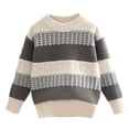 thumbnail image 2 of Ashirexll Winter Sweaters Knit Sweater for Girls 3-12 Years Striped Pullover Long Sleeve High Neck Knit Tops Fashion Casual, 2 of 3