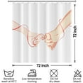 thumbnail image 6 of Valentine''s Day Shower Curtain for Bathroom 72x72 inches Love Couple Hands Red Line Waterproof Fabric Stall RV Bathtub Decor White Decoration Hotel Room Divider Shower Curtains Set with Hooks, 6 of 6