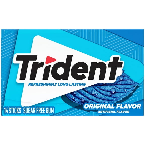 (2 Pack) Trident Original Sugar Free Gum, Regular Size, 14 Pieces