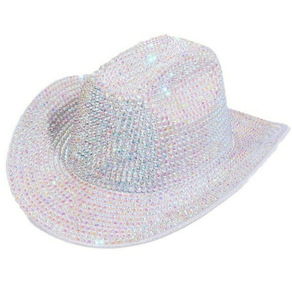 Yokua Cowboy Hats Shimmering Crystal Hat for Bachelorette Party Cocktail Parties