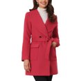 thumbnail image 1 of INSPIRE CHIC Trench-Coat Long à Col Châle Élégant pour Femmes avec Ceinture Rouge m, 1 of 5