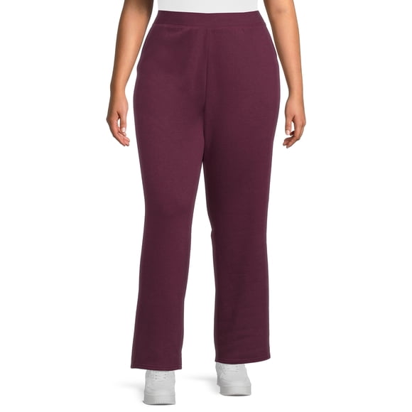 Athletic Works Women's Plus Size Fleece Wide Leg Pants