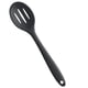thumbnail image 1 of Cuchara ranurada de silicona de primera calidad con revestimiento sólido higiénico, 101 consejos de cocina adicionales (gris-negro), 1 of 5
