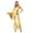 Gold, variant on CHICTRY Womens Modern Jazz Hiphop Disco Ballroom Dance Dress-up Metallic One Ruffles Shoulder Jumpsuits Royal Blue One Size