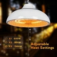 thumbnail image 5 of Advwin 1500W Hanging Patio Heater, IP55 Waterproof Ceiling-Mounted Outdoor/Indoor Heater with 3 Heating Modes & Safety Protection，white, 5 of 8