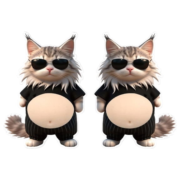 3D Silicone Cat Belly Pinching Sticker, Anti-Collision for Car Door, Cute Fidget Toy, 2 Pieces